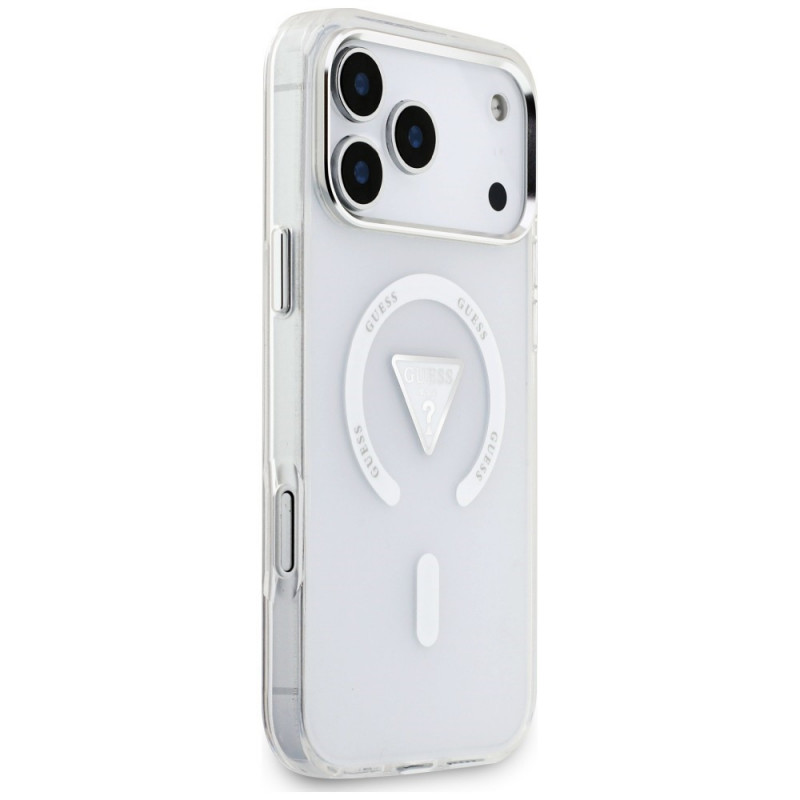 Guess IML Gradient Triangle Logo MagSafe puzdro pre Apple iPhone 18 Pro Max / 17 Pro Max, transparentné