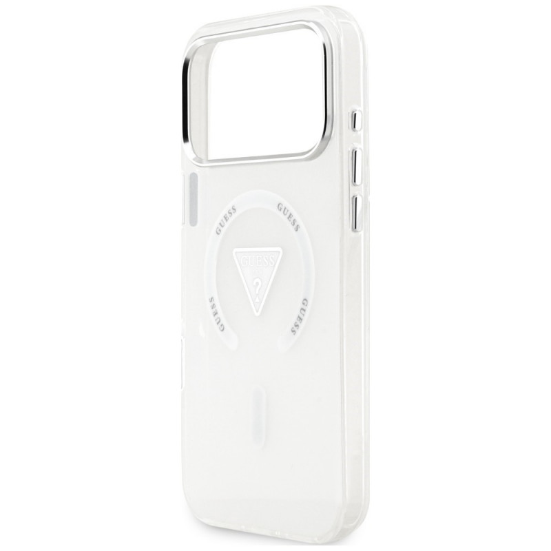 Guess IML Gradient Triangle Logo MagSafe puzdro pre Apple iPhone 18 Pro Max / 17 Pro Max, transparentné