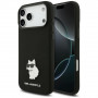 Karl Lagerfeld Silicone Choupette Metal Pin puzdro pre Apple iPhone 18 Pro Max / 17 Pro Max, čierne