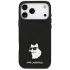Karl Lagerfeld Silicone Choupette Metal Pin puzdro pre Apple iPhone 18 Pro Max / 17 Pro Max, čierne