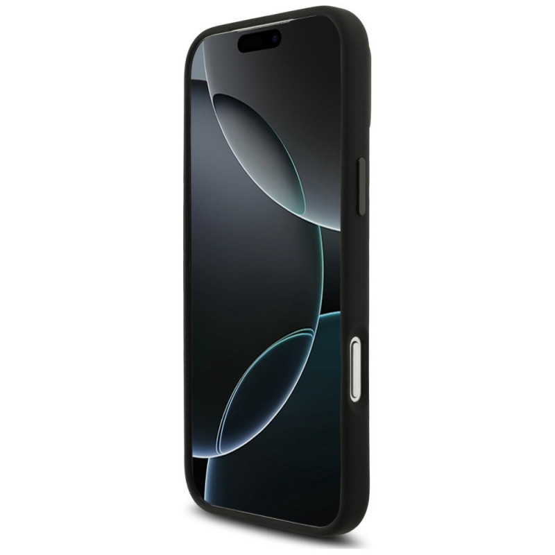 Karl Lagerfeld Silicone Choupette Metal Pin puzdro pre Apple iPhone 18 Pro Max / 17 Pro Max, čierne