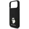 Karl Lagerfeld Silicone Choupette Metal Pin puzdro pre Apple iPhone 18 Pro Max / 17 Pro Max, čierne