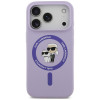 Karl Lagerfeld Silikónové puzdro Karl&Choupette Ring MagSafe pre Apple iPhone 18 Pro / 17 Pro, purpurové