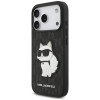 Karl Lagerfeld Saffiano Mono Patch Choupette puzdro pre Apple iPhone 18 Pro / 17 Pro, čierne