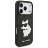 Karl Lagerfeld Saffiano Mono Patch Choupette puzdro pre Apple iPhone 18 Pro / 17 Pro, čierne