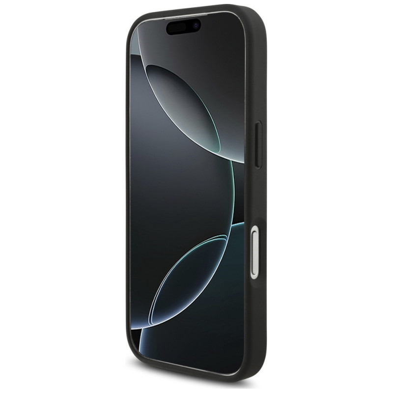 Karl Lagerfeld Saffiano Mono Patch Choupette puzdro pre Apple iPhone 18 Pro / 17 Pro, čierne