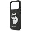 Karl Lagerfeld Saffiano Mono Patch Choupette puzdro pre Apple iPhone 18 Pro / 17 Pro, čierne