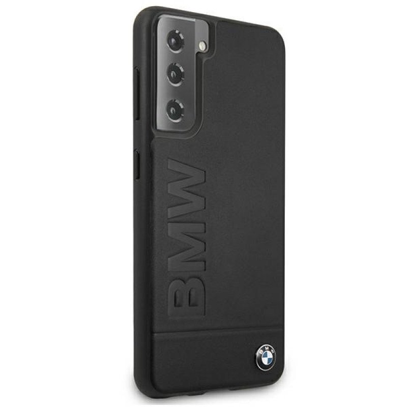 BMW BMHCS21MSLLBK Signature Logo Imprint pevné puzdro pre Samsung Galaxy S21+, čierne