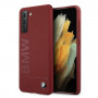 BMW BMHCS21MSLBLRE Silicone Signature Logo Hardcase pre Samsung Galaxy S21+, červené