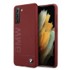 BMW BMHCS21MSLBLRE Silicone Signature Logo Hardcase pre Samsung Galaxy S21+, červené