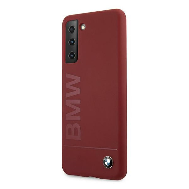 BMW BMHCS21MSLBLRE Silicone Signature Logo Hardcase pre Samsung Galaxy S21+, červené