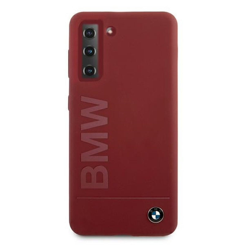 BMW BMHCS21MSLBLRE Silicone Signature Logo Hardcase pre Samsung Galaxy S21+, červené