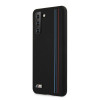 BMW BMHCS21MSIVTBK Silicone Stripes M Collection puzdro pre Samsung Galaxy S21+, čierne