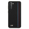 BMW BMHCS21MSIVTBK Silicone Stripes M Collection puzdro pre Samsung Galaxy S21+, čierne