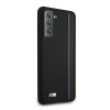 BMW BMHCS21MSIVTBK Silicone Stripes M Collection puzdro pre Samsung Galaxy S21+, čierne