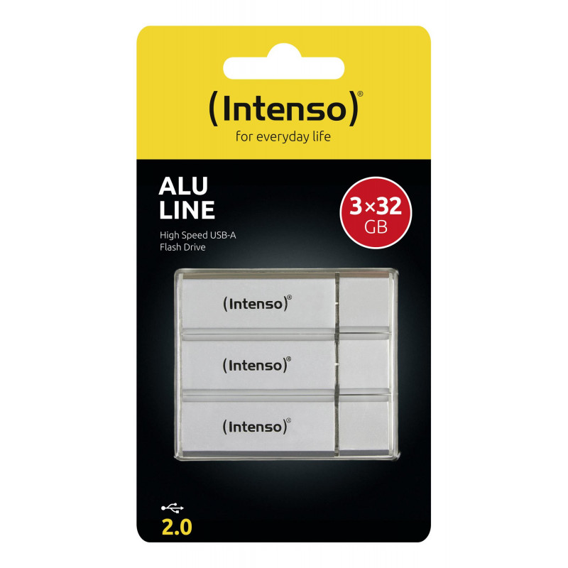 USB flash disk Intenso 3521483, 32 GB, USB Type-A 2.0, strieborný