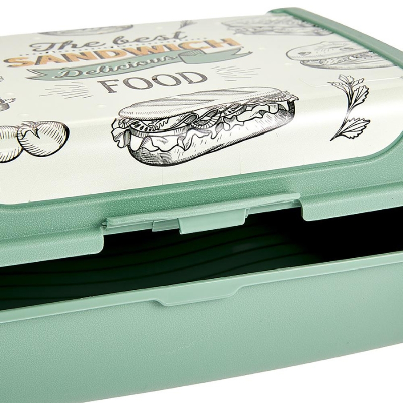 keeeper Carla Midi Lunch Box Space Tour, nordic green, Deco-Click-Box, PP (1 ks)