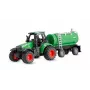 Kovový traktor Amewi s cisternovým prívesom, 1:64, RTR, zelený
