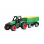 Kovový traktor Amewi s prívesom, 1:64, RTR, zelený