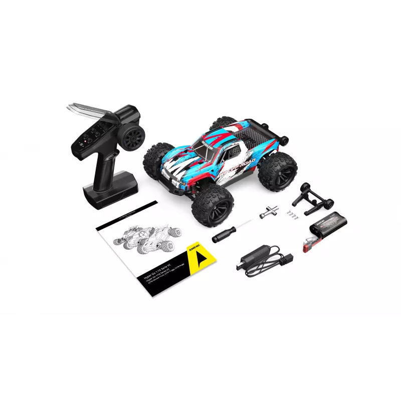 Amewi Hyper Go Monster Truck V2 brushless 4WD, 1:16, RTR, modrý/biely