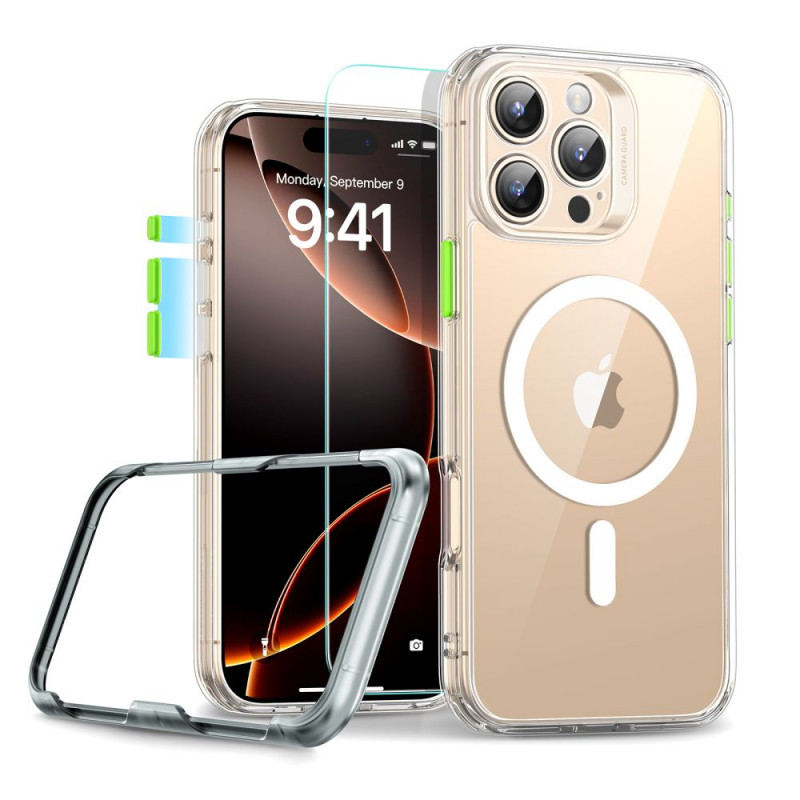 ESR Classic Pro Set HaloLock MagSafe puzdro s tvrdeným sklom pre Apple iPhone 16 Pro Max, priehľadné
