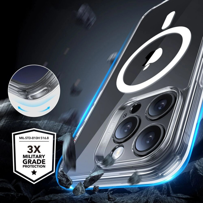 ESR Classic Pro Set HaloLock MagSafe puzdro s tvrdeným sklom pre Apple iPhone 16 Pro Max, priehľadné