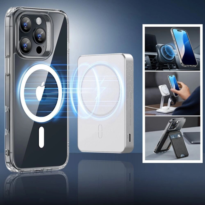 ESR Classic Hybrid HaloLock MagSafe puzdro s tvrdeným sklom pre Apple iPhone 16 Pro Max, číre