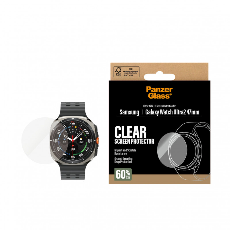 PanzerGlass Ochranné sklo z tvrdeného skla pre Samsung Galaxy Watch Ultra2 47 mm, číre