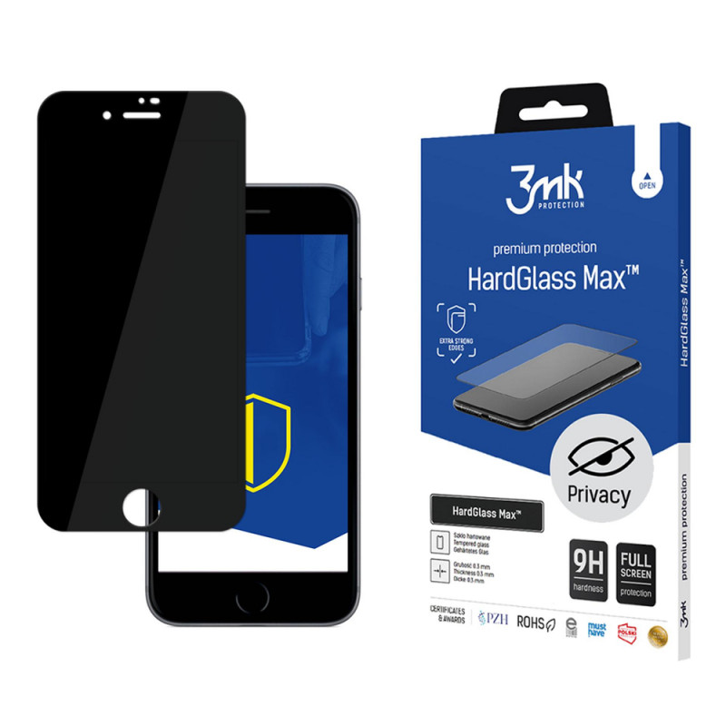 3MK HardGlass Max Privacy tvrdené sklo pre Apple iPhone 7, čierne
