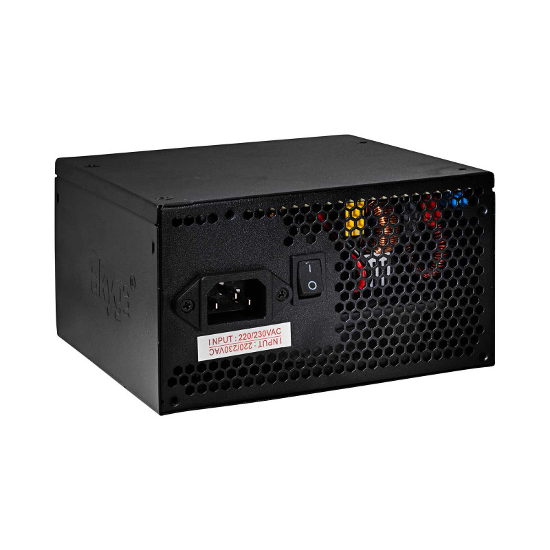 Akyga ATX napájací zdroj 500 W AK-C2-500, semi-modulárny, P4+4, 2x PCI-E 6+2 Pin, 4x SATA, 2x Molex, 12 cm ventilátor, 80 PLUS