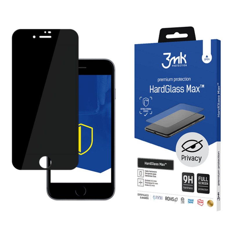 3MK HardGlass Max Privacy tvrdené sklo pre Apple iPhone 8, čierne