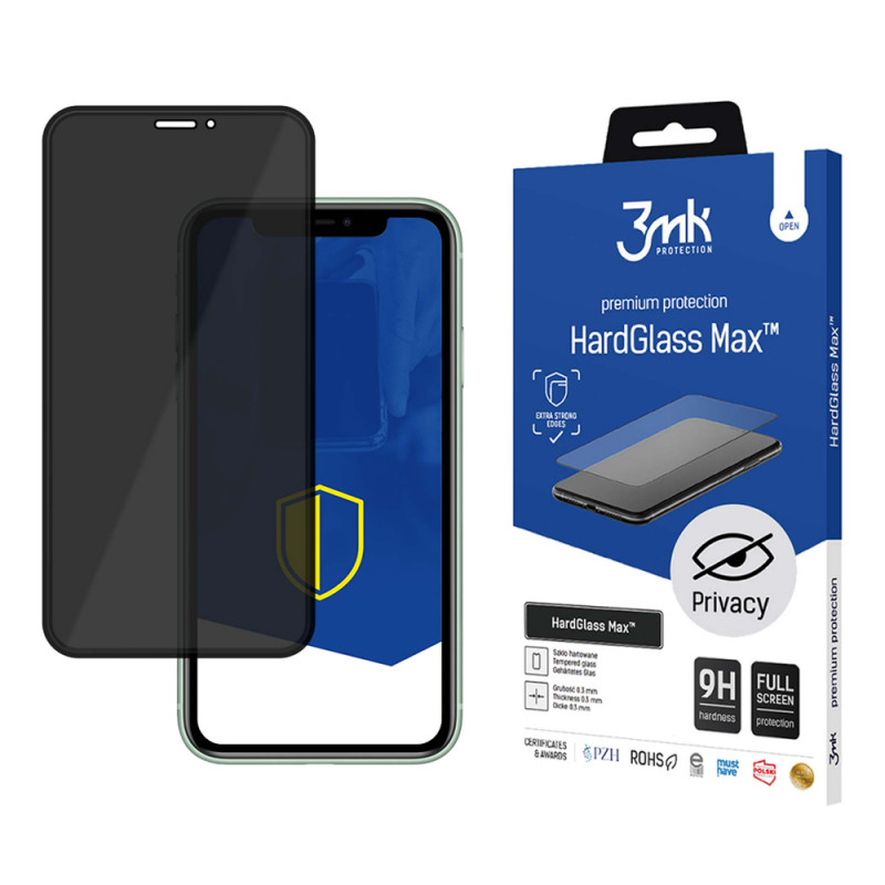 3MK HardGlass Max Privacy tvrdené sklo pre Apple iPhone 11 Pro Max, čierna