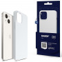 3MK Hardy Case MagSafe puzdro na Apple iPhone 14 Plus / 15 Plus zo silikónu, biele