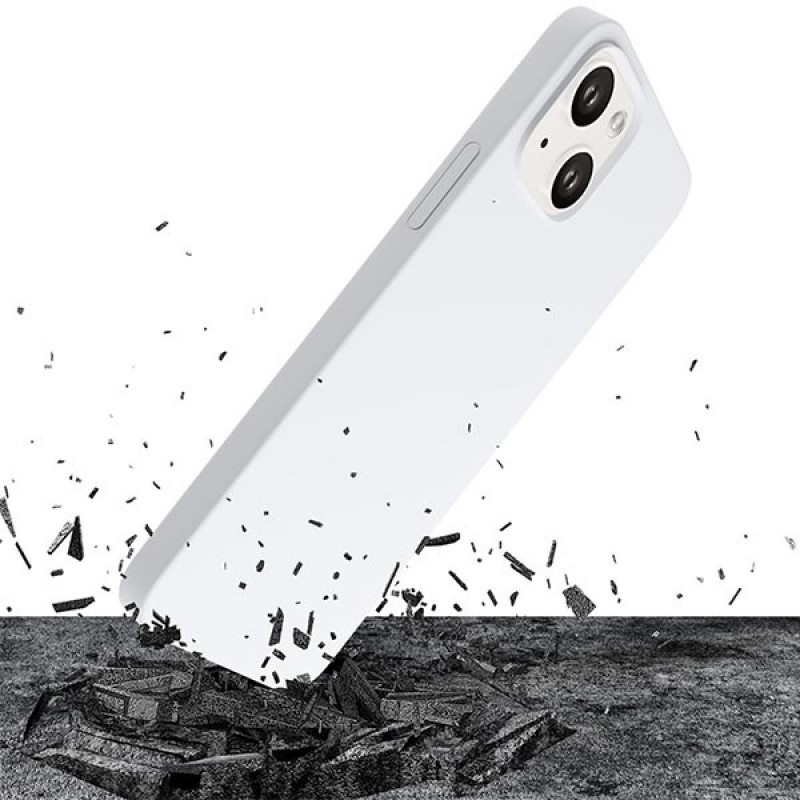 3MK Hardy Case MagSafe puzdro na Apple iPhone 14 Plus / 15 Plus zo silikónu, biele
