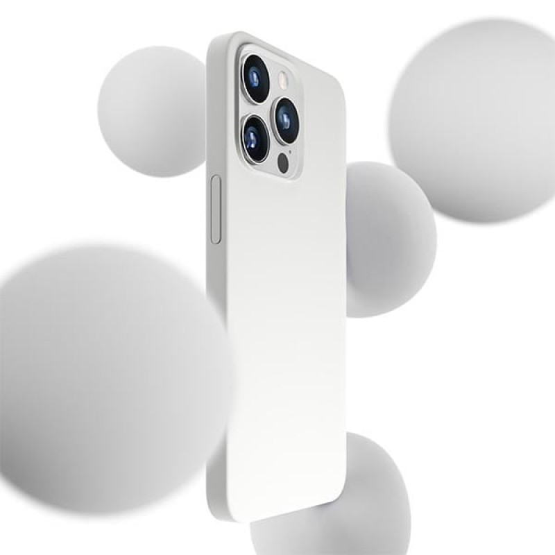 3MK Hardy Case MagSafe puzdro na Apple iPhone 14 Pro Max zo silikónu, biele