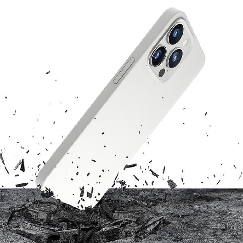 3MK Hardy Case MagSafe puzdro na Apple iPhone 14 Pro Max zo silikónu, biele