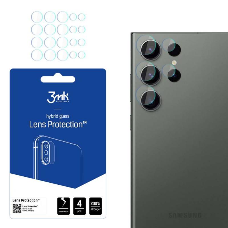 3MK Lens Protect ochrana objektívu fotoaparátu pre Samsung Galaxy S23 Ultra (4 ks), 3MK4464