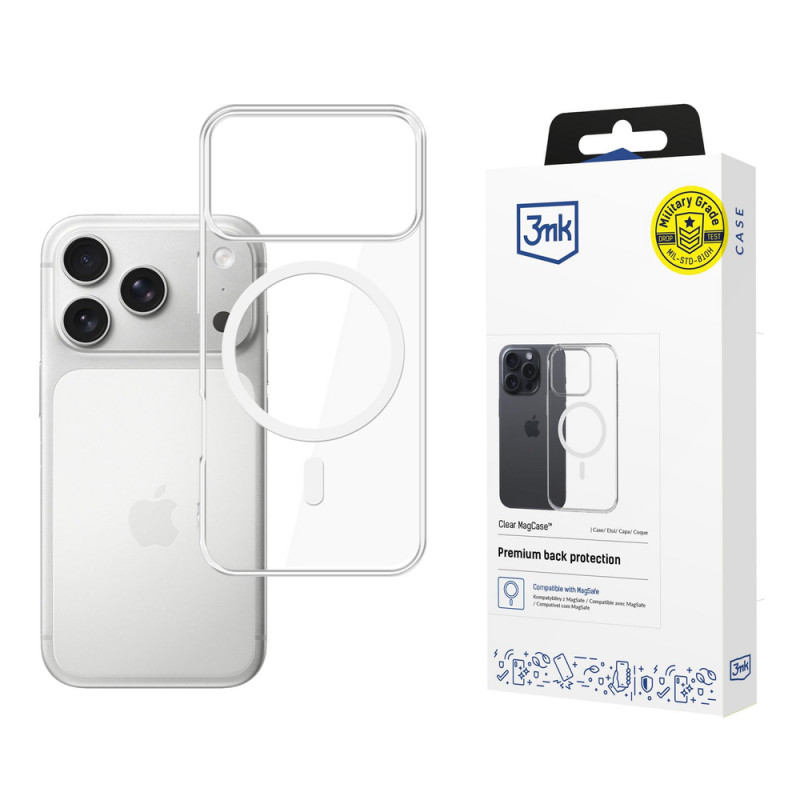 Puzdro 3MK Clear MagCase pre Apple iPhone 17 Pro, transparentné