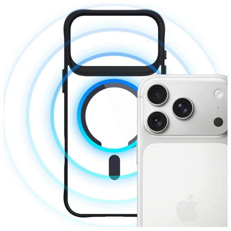 Puzdro 3MK Satin Armor MagCase pre Apple iPhone 17 Pro, priehľadná čierna