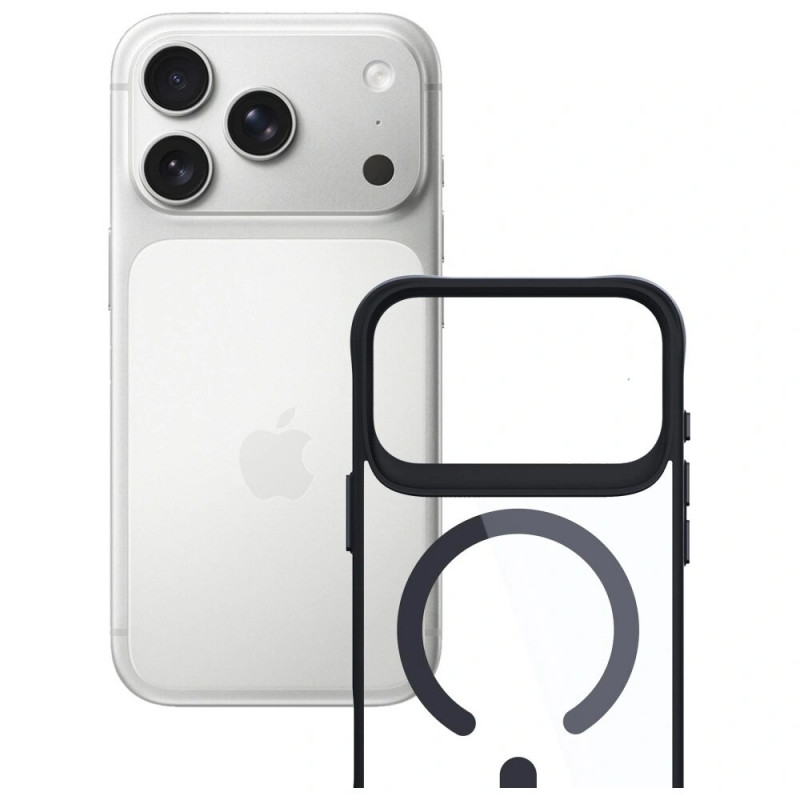 Puzdro 3MK Satin Armor MagCase pre Apple iPhone 17 Pro, priehľadná čierna