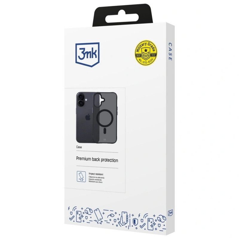 Puzdro 3MK Smoke Matt MagCase pre Apple iPhone 17, čierne