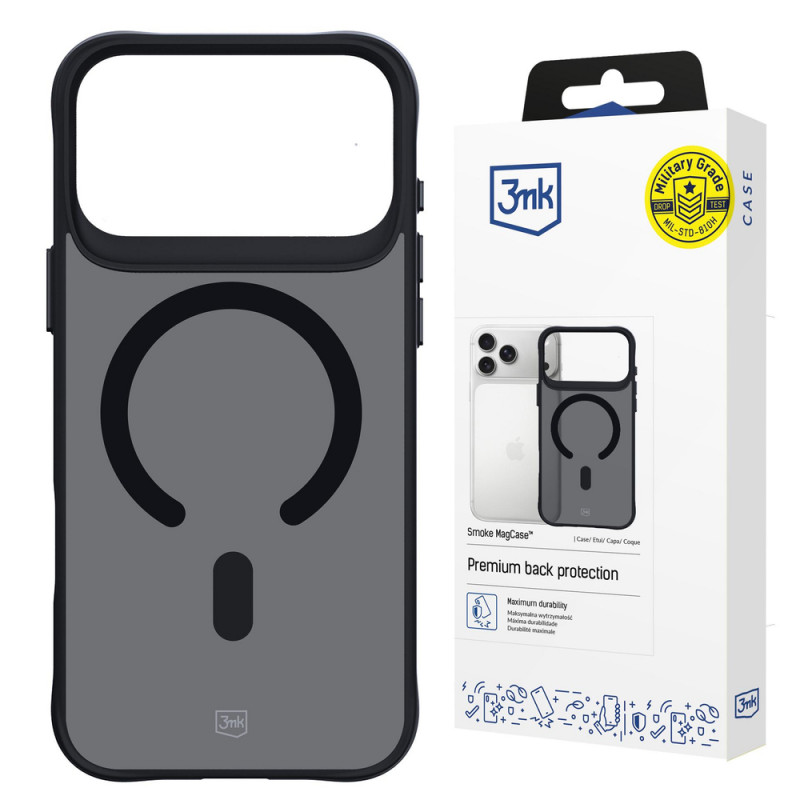 Puzdro 3MK Smoke Matt MagCase pre Apple iPhone 17 Pro, čierne