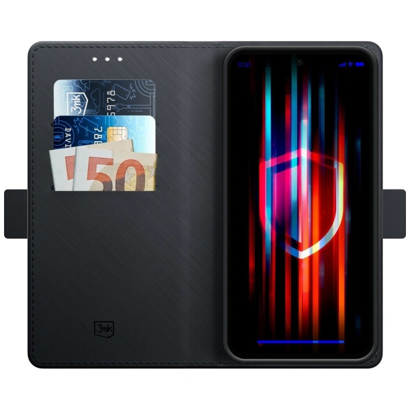Puzdro s peňaženkou 3MK pre Samsung Galaxy S26+, čierne