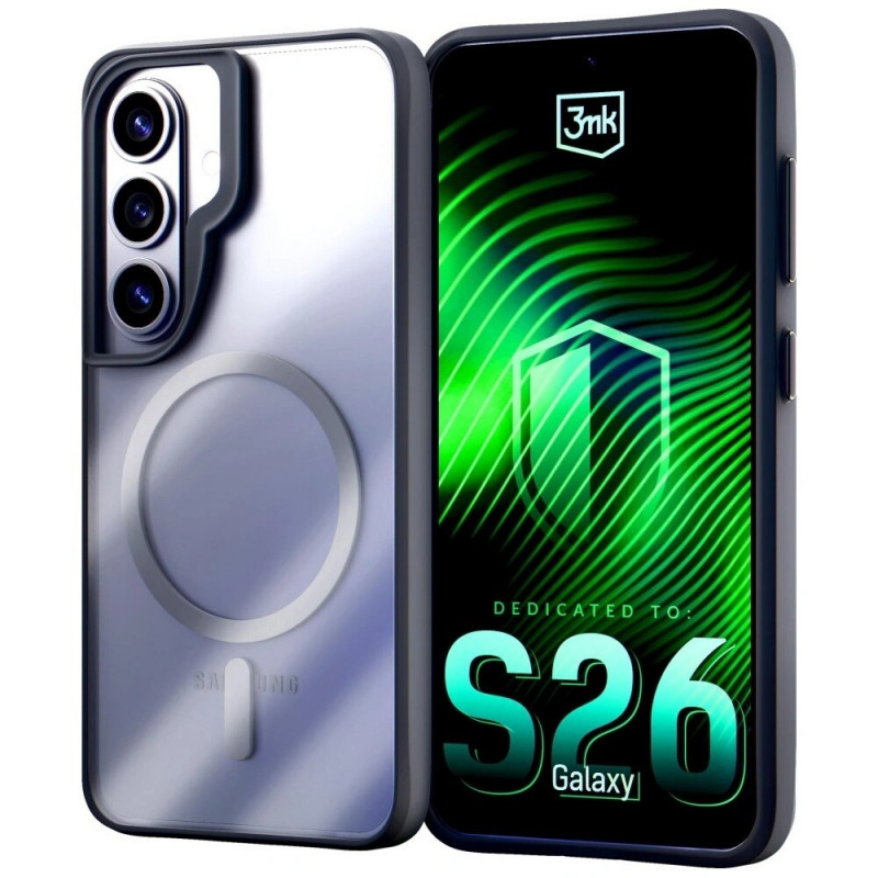 Ochranné puzdro 3mk Satin Armor MagCase pre Samsung Galaxy S26, priehľadná čierna