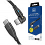 Kábel 3MK Hyper Cable N-SERIES USB-C na USB-C s otočnou koncovkou 180°, 1 m, 100 W, čierny