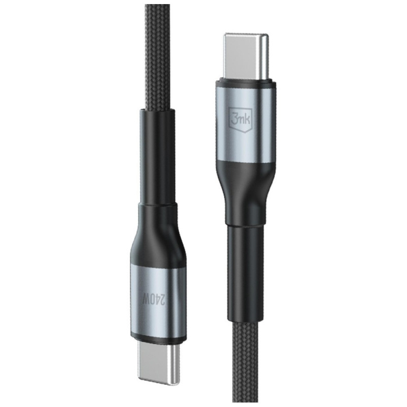 Kábel 3MK Hyper Cable N-SERIES USB-C na USB-C, 1 m, 240 W, čierny