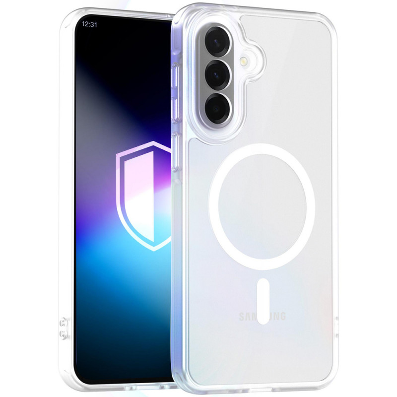 Puzdro na smartphone 3MK Misty MagCase Samsung Galaxy A37, kompatibilné s MagSafe, biele