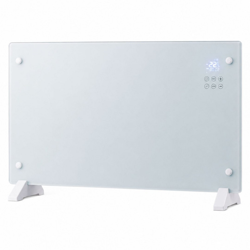 Inteligentný sklenený panelový ohrievač Extralink LPL-23A-WH, 2000 W, WiFi, biely