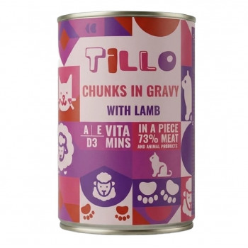 TILLO Kúsky v omáčke jahňacie mokré krmivo pre mačky, 415 g