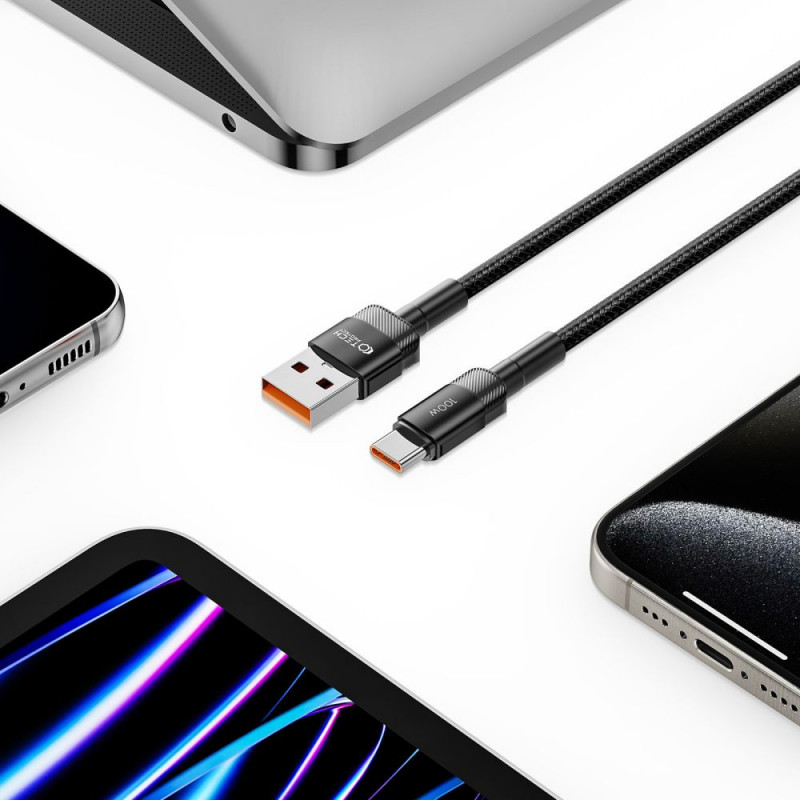 Kábel Tech-Protect UltraBoost Evo USB-A / USB-C 100W 5A 50cm čierny